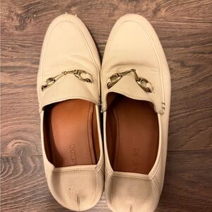 Coach Cream Loafers with Gold Accents